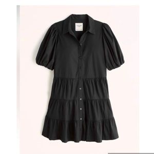 Abercrombie & Fitch Poplin Puff Sleeve Shirt Dress XS NEW